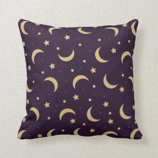 moon with night sky throw pillow