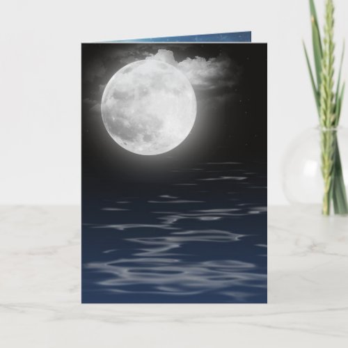 Moon with Water Reflection Card