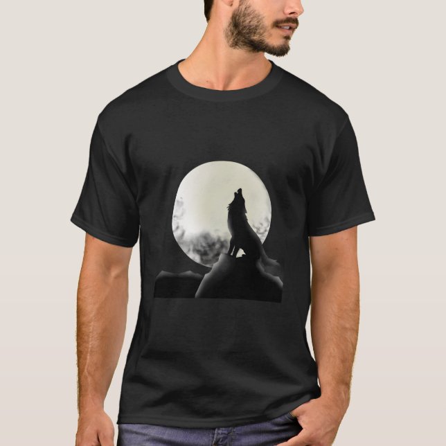 Moon Wolf Animal T-Shirt (Front)