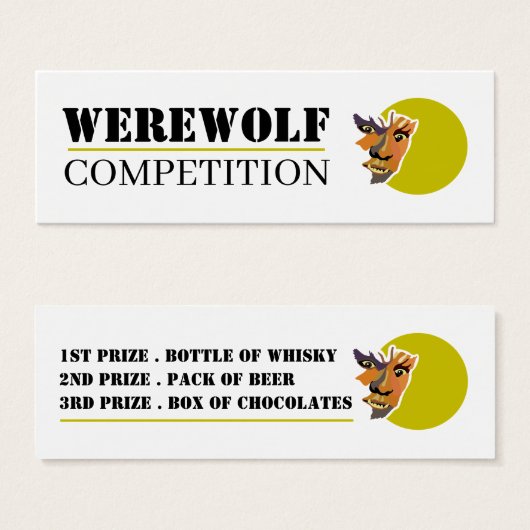 Moon Wolf, Halloween Competition Tickets (Front & Back)