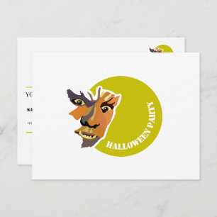 Moon Wolf, Halloween Party Invitation