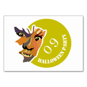Moon Wolf, Halloween Party Table Number