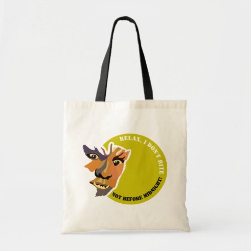 Moon Wolf Relax I Dont Bite Tote Bag