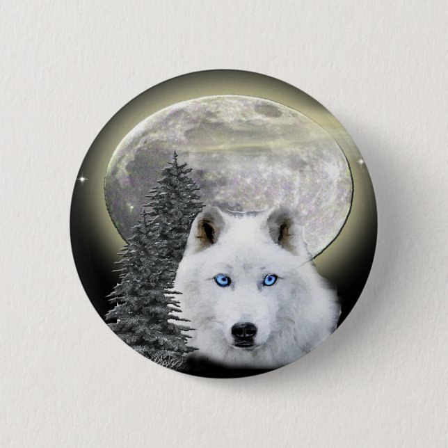 moon wolf t-shirts and more pinback button (Front)