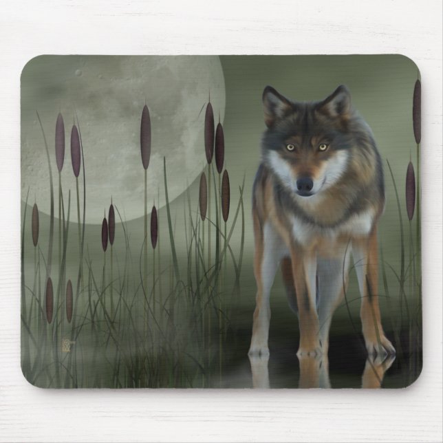 Moon Wolf - Wolf, Animals Mouse Pad (Front)