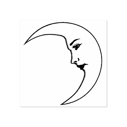 Moon women rubber stamp