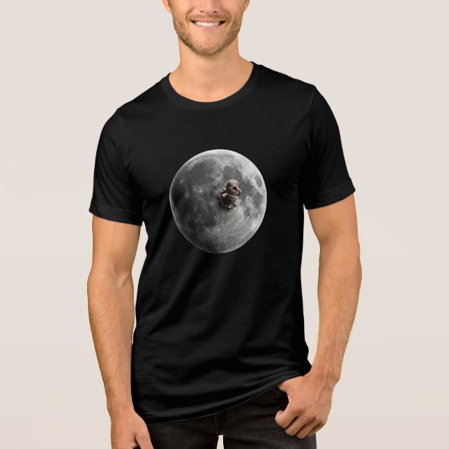 Moon Worm Surreal Full Moon Space Art Tri-Blend Shirt (Front)