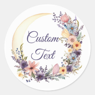 Moon Wreath Classic Round Sticker