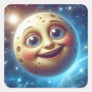 Moonage Smiles Square Sticker
