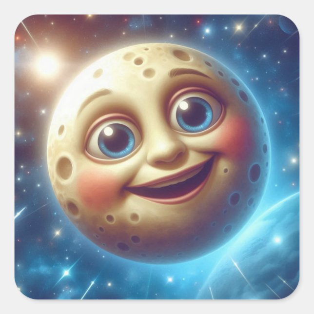 Moonage Smiles Square Sticker (Front)