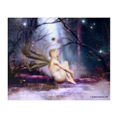 Moonbathing Fairy Acrylic Print