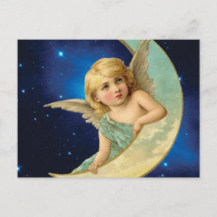 Moonbeam - Angel and Moon Collage Postcard