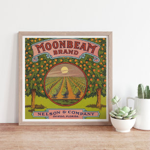 Moonbeam Brand Vintage Citrus Label Poster