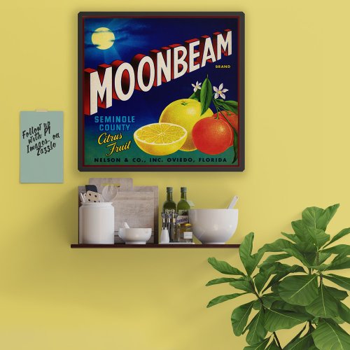 Moonbeam Citrus Fruit packing label Poster