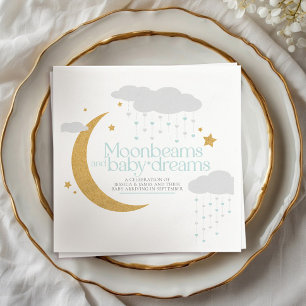 Moonbeams and baby dreams baby shower blue napkins