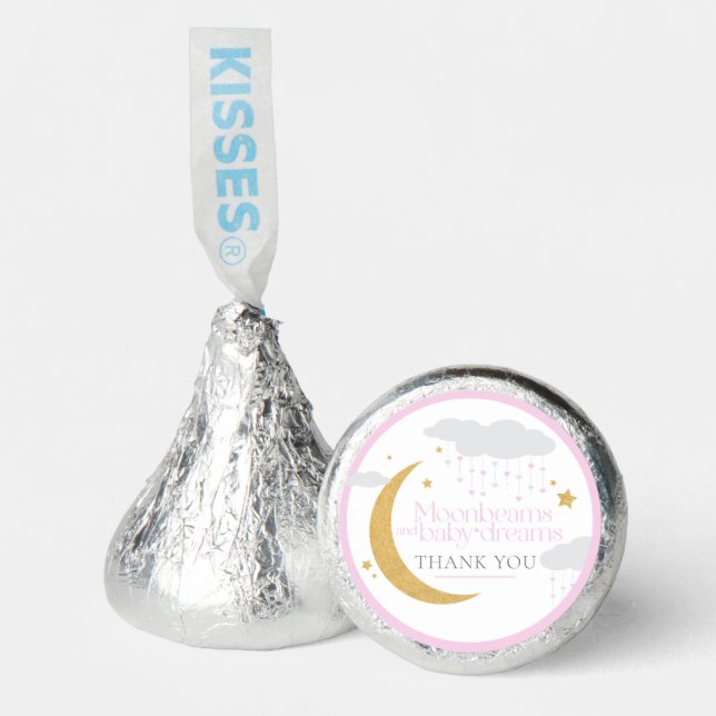 Moonbeams and baby dreams baby shower pink hershey®'s kisses® (Front)