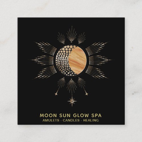  MoonBeams Sun Rays Energy Glow Cosmic Square Business Card