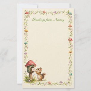Moonberry Hollow Mushroom Mailbox Woodland Station Stationery