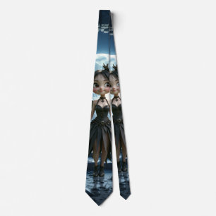 Moonborn Little Shadow, the Cute Gothic Fairy Neck Tie