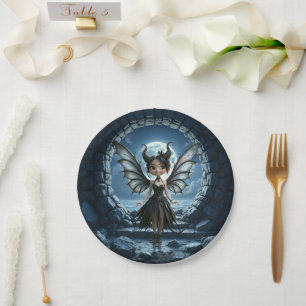 Moonborn Little Shadow, the Cute Gothic Fairy Paper Plates