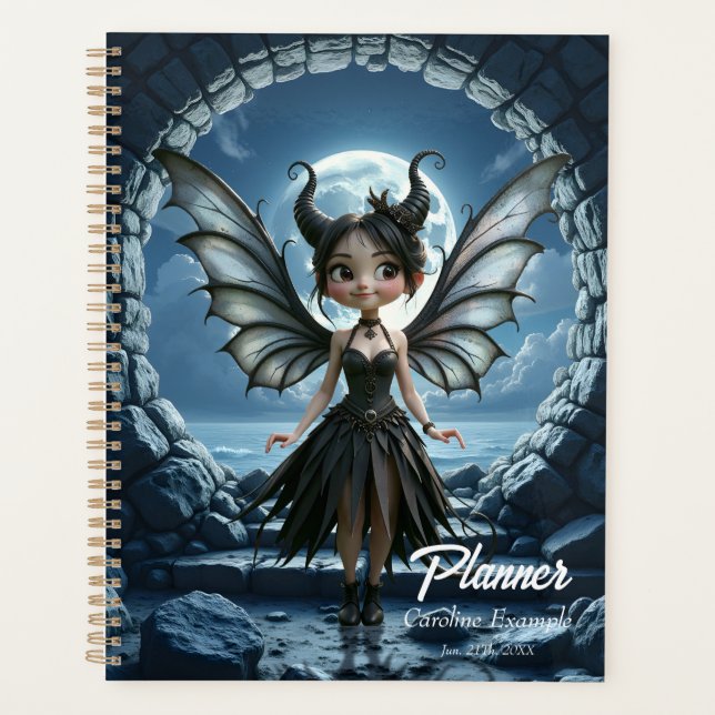 Moonborn Little Shadow, the Cute Gothic Fairy Planner (Front)