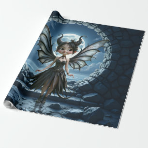 Moonborn Little Shadow, the Cute Gothic Fairy Wrapping Paper