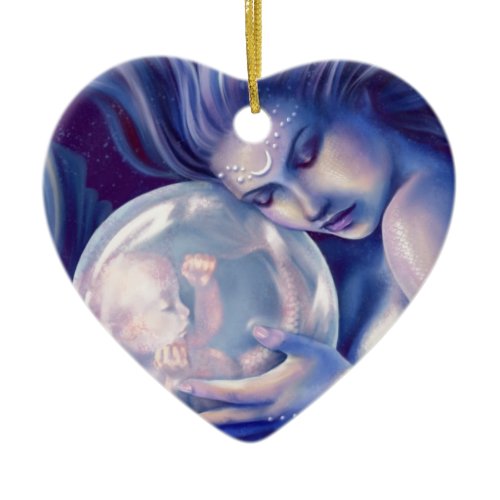 Moonborn - Mermaid and Baby Ceramic Ornament