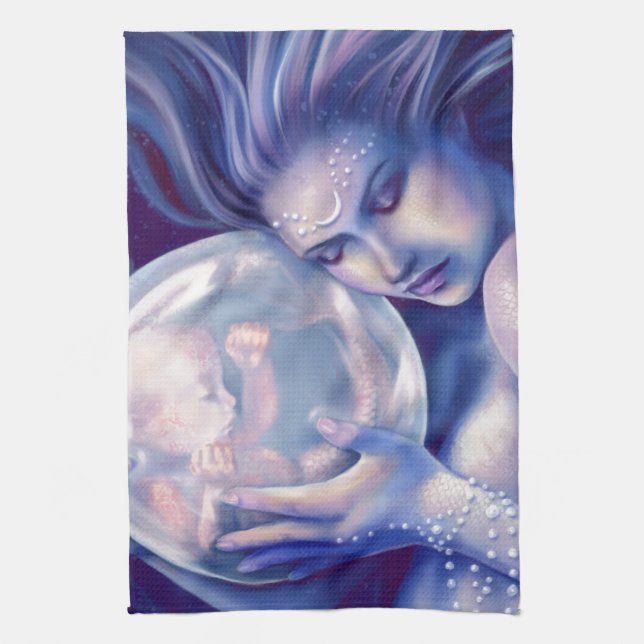 Moonborn - Mermaid and Baby Kitchen Towel (Vertical)