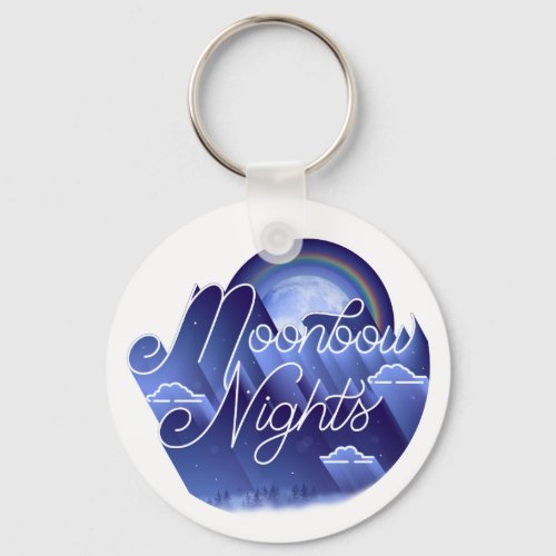 Moonbow Nights Button Keychain