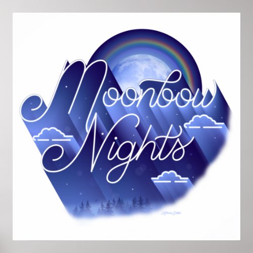 Moonbow Nights Square Poster 24x24