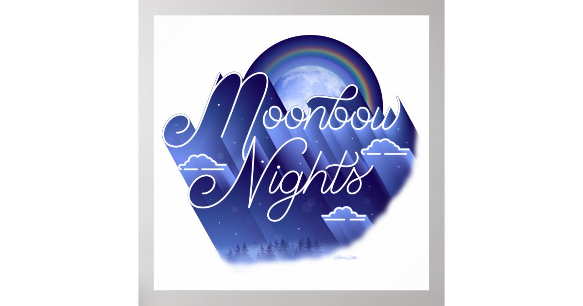 Moonbow Nights Square Poster (24x24) | Zazzle