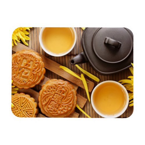 Mooncake and teaChinese mid autumn festival 2 Magnet