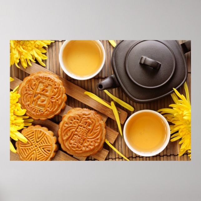 Mooncake and tea,Chinese mid autumn festival 2 Poster (Front)