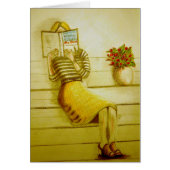 Mooncards, The Book Worm, Book lover, Blank Card (Front)