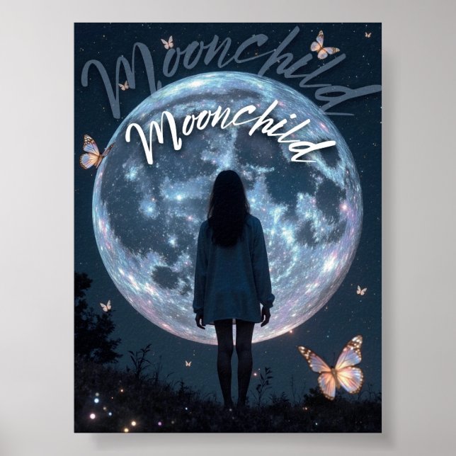 Moonchild – Celestial Girl with Moon Poster (Front)