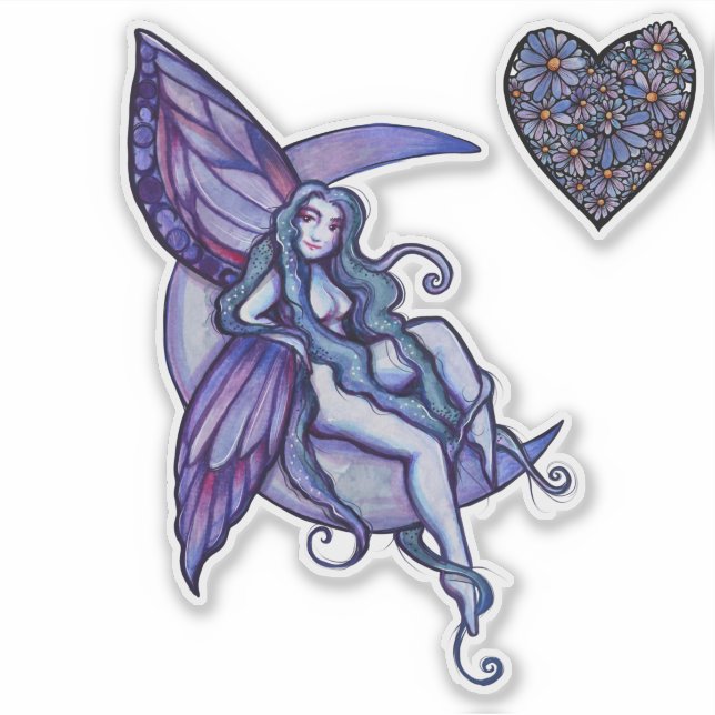MoonChild Fairy Moon Child Faerie Art Fae          Sticker (Front)