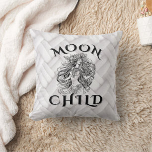 MoonChild Floral Crown Divine Feminine  Throw Pillow