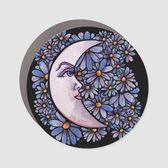 MoonChild Moon Goddess Art Moon Child Purple       Car Magnet (Front)