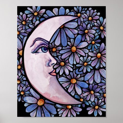 MoonChild Moon Goddess Art Moon Child Purple       Poster