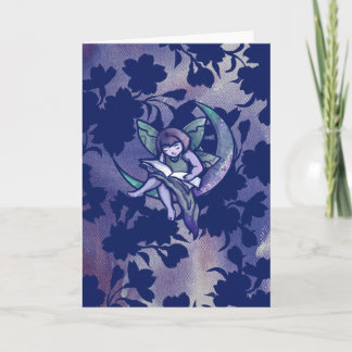 MoonChild Reading Fairy Watercolor Art Card