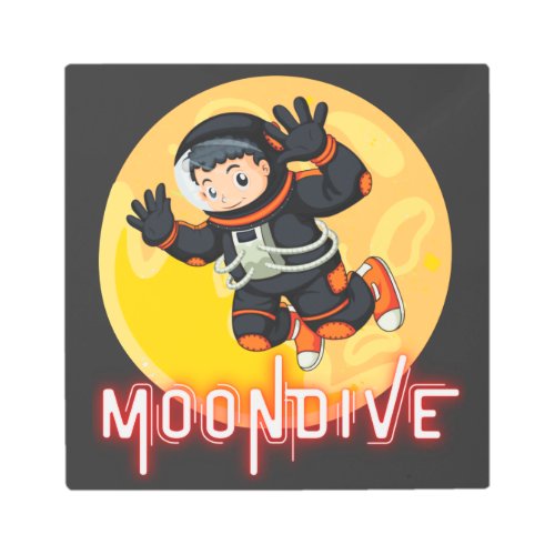 MOONDIVE _ SPACE ASTRONAUT METAL PRINT