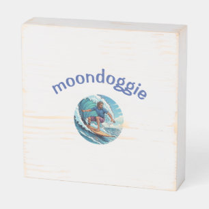 Moondoggie Surfer Graphic Wood Storage Box