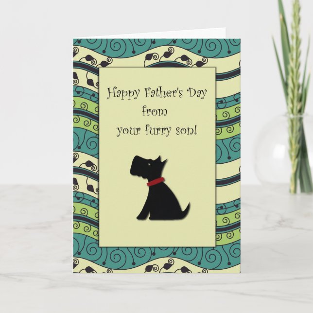 .::MoonDreams::. Happy Father's Day Black Dog Card (Front)