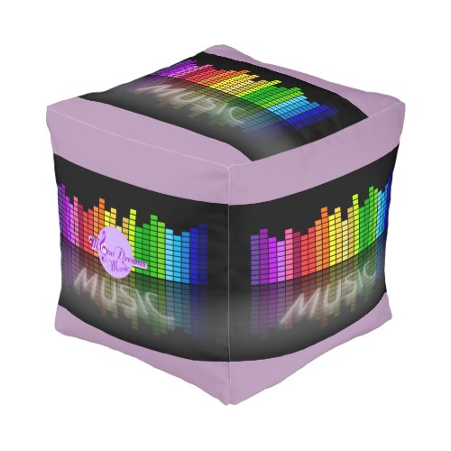 MoonDreams Music Equalizer Cube Pouf Purple