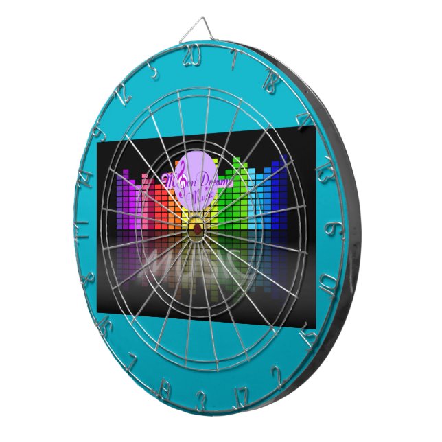 MoonDreams Music Equalizer Metal Cage Dartboard 2 With Darts (Front Right)
