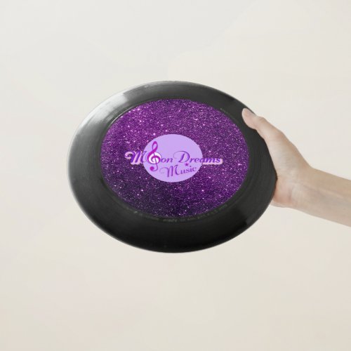 MoonDreams Music Logo Purple Faux Glitter Wham_O Frisbee