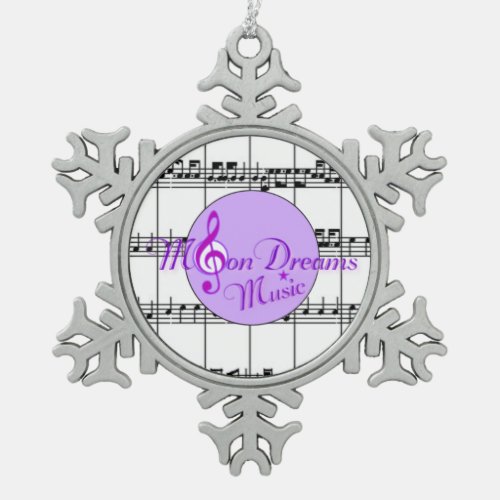 MoonDreams Music Pewter Snowflake Ornament