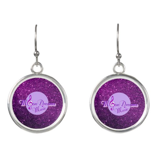 MoonDreams Music Purple Faux Glitter Earrings