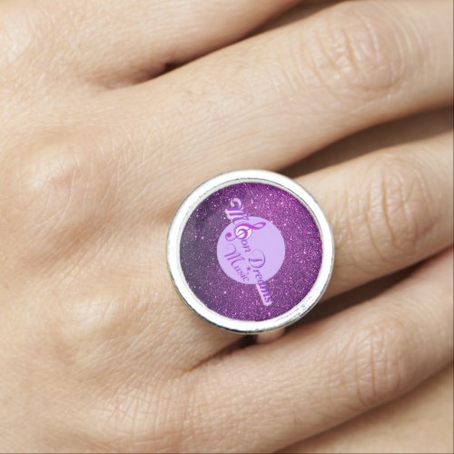 MoonDreams Music Purple Faux Glitter Ring