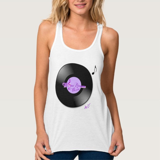 MoonDreams Music Record Purple Racerback Tank Top (Front)